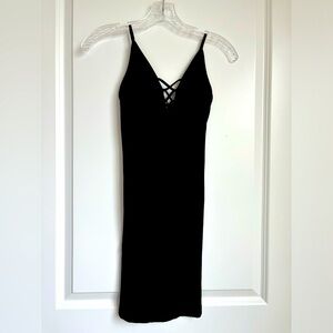 Bebe Donna Ribbed Sweetheart Dress